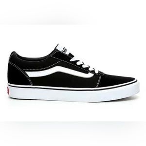 VANS Ward Waffle Low Big Kid size 6 / women’s size 7.5 Black/ White Canvas kicks